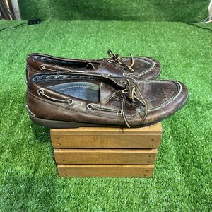 Mens Timberland Dark Brown Leather Lace Up Dress Casual Boat Shoes Mens Sz 10.5